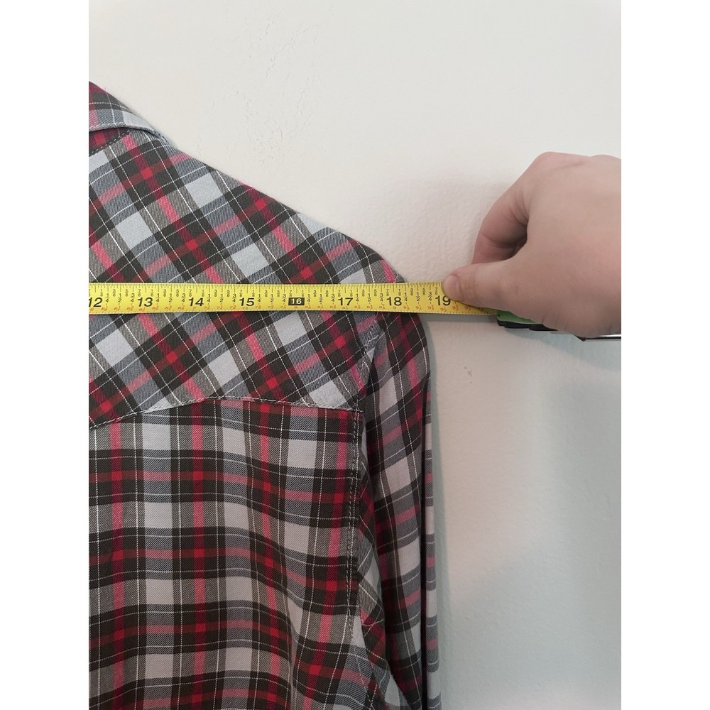 Levi's Men's Long Sleeve Western Cut Pearl Snap Plaid Shirt Lightweight LARGE - Picture 15 of 16